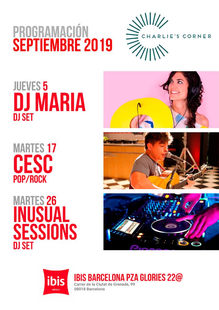 ibis · Charlie's Corner · programación septiembre